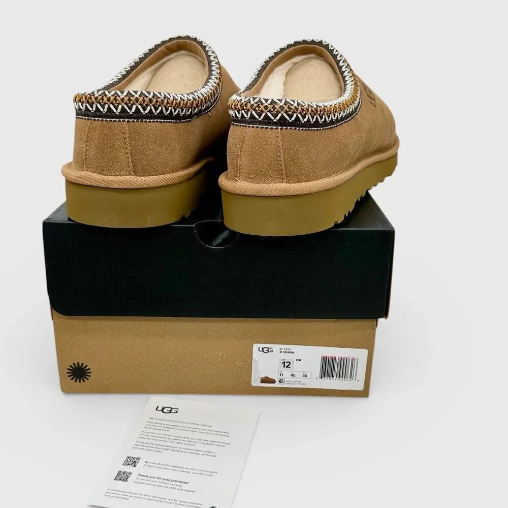 UGG Tasman II Shearling Slipper Slide Chestnut Slip-on Men’s 12 New In Box
